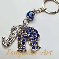amuleta-breloc-feng-shui-elefant-cu-Pietre-Albastre
