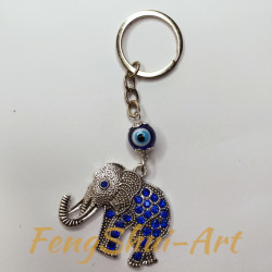amuleta-breloc-feng-shui-elefant-cu-Pietre-Albastre